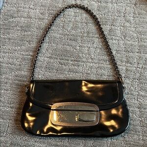 Authentic Prada Patent Leather  Chain Shoulder Bag